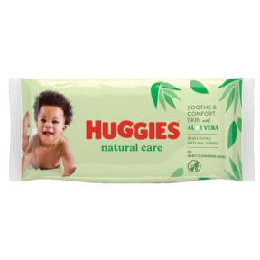 Дитячі вологі серветки Huggies Natural Care з екстрактом алое, 56 шт 